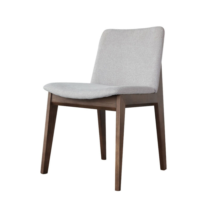 White Upholstered Dining Chairs Kitchen Dining Armless Chair with Wood Legs