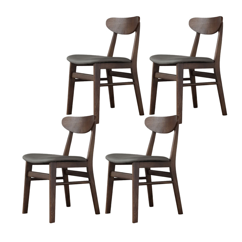 Wood Kitchen Dining Side Chair Open Back Dining Side Chair in Brown