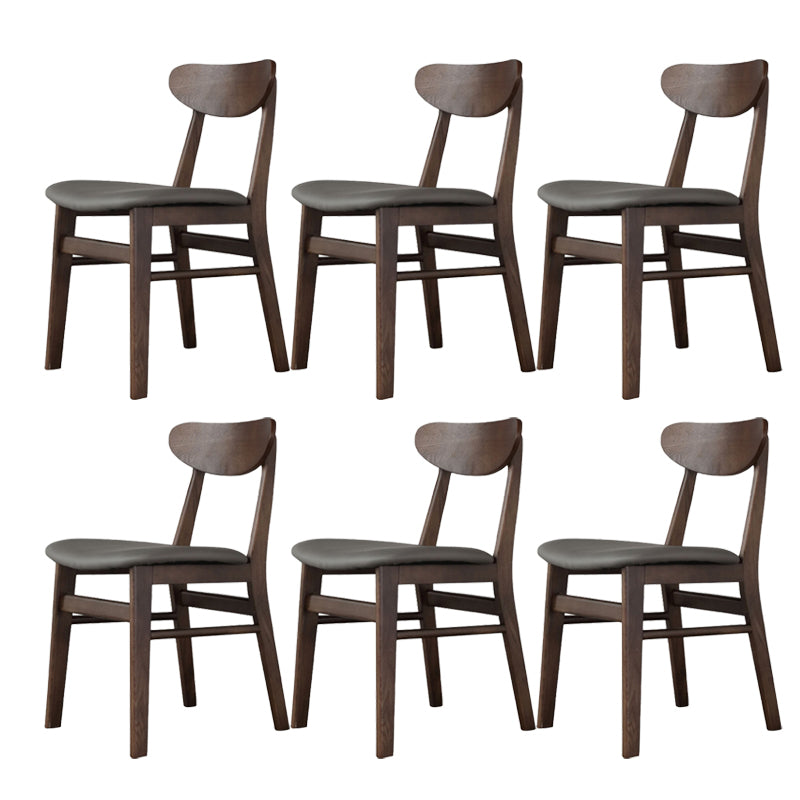 Wood Kitchen Dining Side Chair Open Back Dining Side Chair in Brown