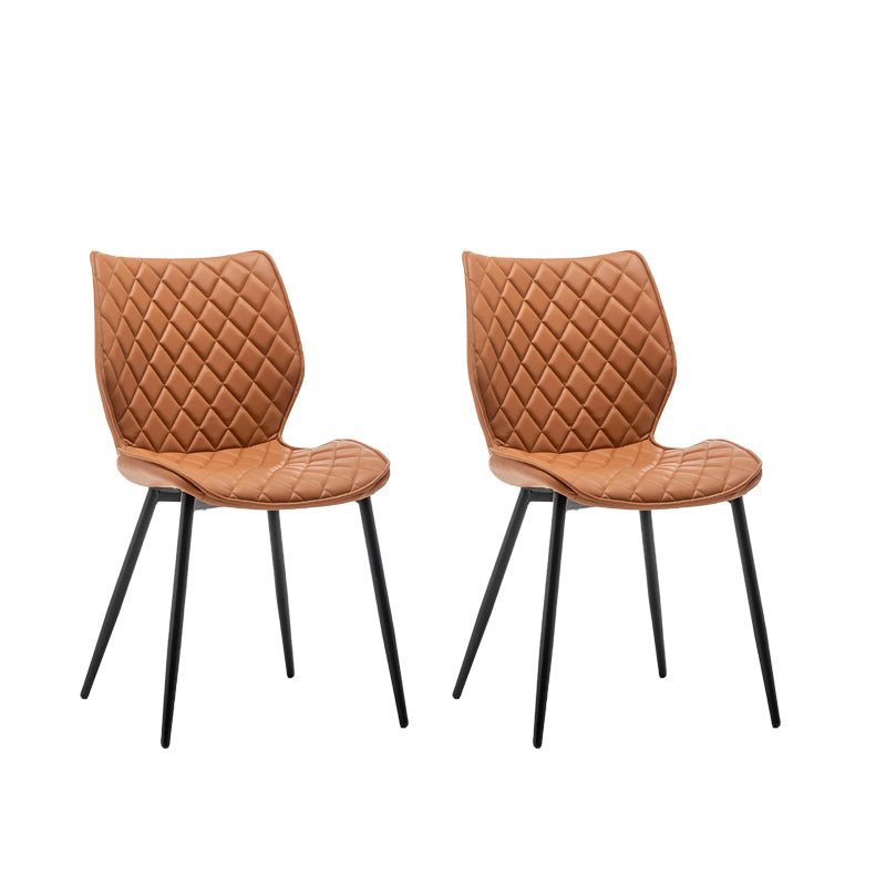 Upholstered Dining Chairs Wingback Side Chair with Metal Legs