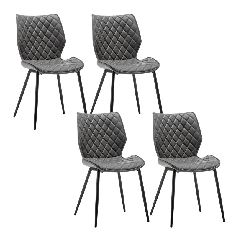 Upholstered Dining Chairs Wingback Side Chair with Metal Legs