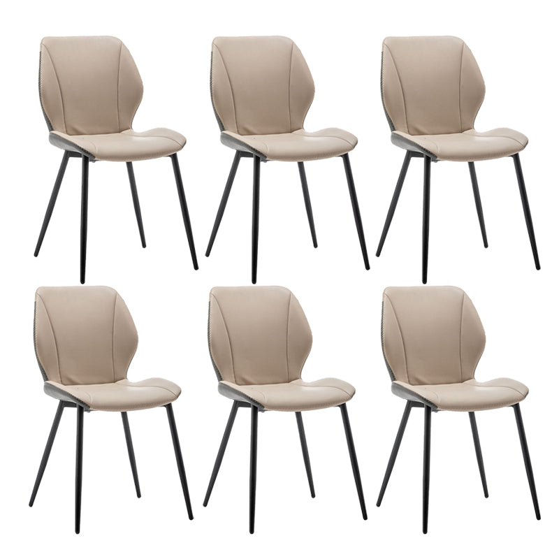 Contemporary Upholstered Dining Chairs Wingback Side Chair with Metal Legs