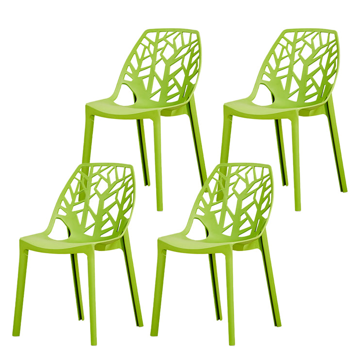 Glam Indoor-Outdoor Dining Side Chair Plastic Stackable Side Chair