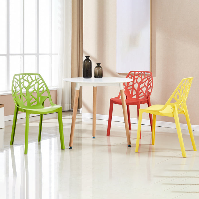 Glam Indoor-Outdoor Dining Side Chair Plastic Stackable Side Chair