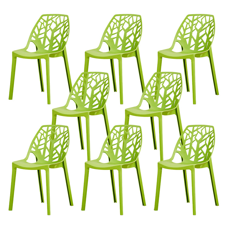 Glam Indoor-Outdoor Dining Side Chair Plastic Stackable Side Chair