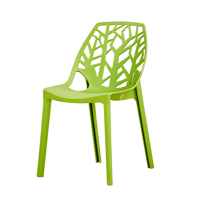 Glam Indoor-Outdoor Dining Side Chair Plastic Stackable Side Chair