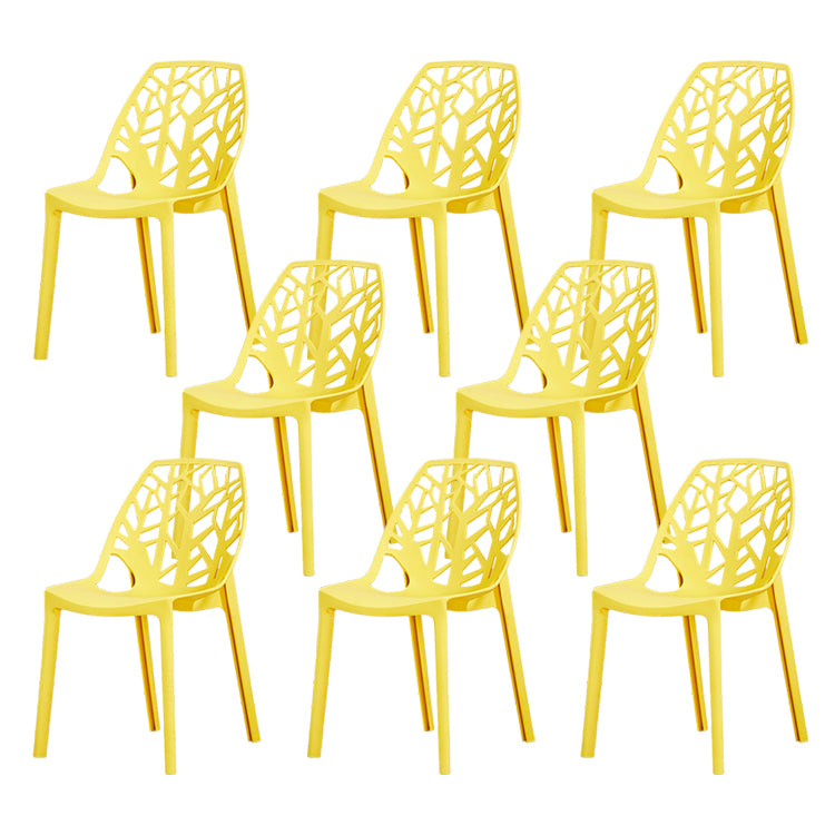 Glam Indoor-Outdoor Dining Side Chair Plastic Stackable Side Chair