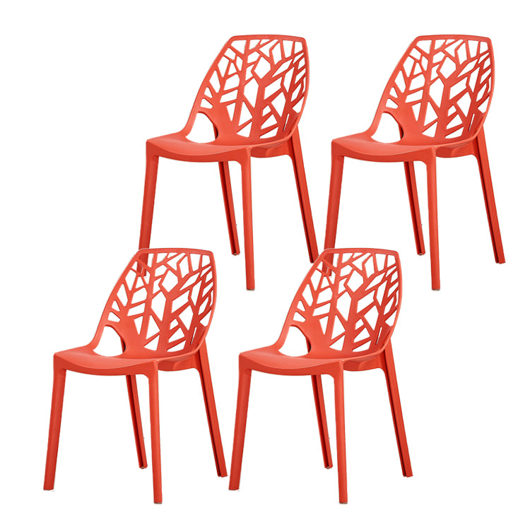 Glam Indoor-Outdoor Dining Side Chair Plastic Stackable Side Chair