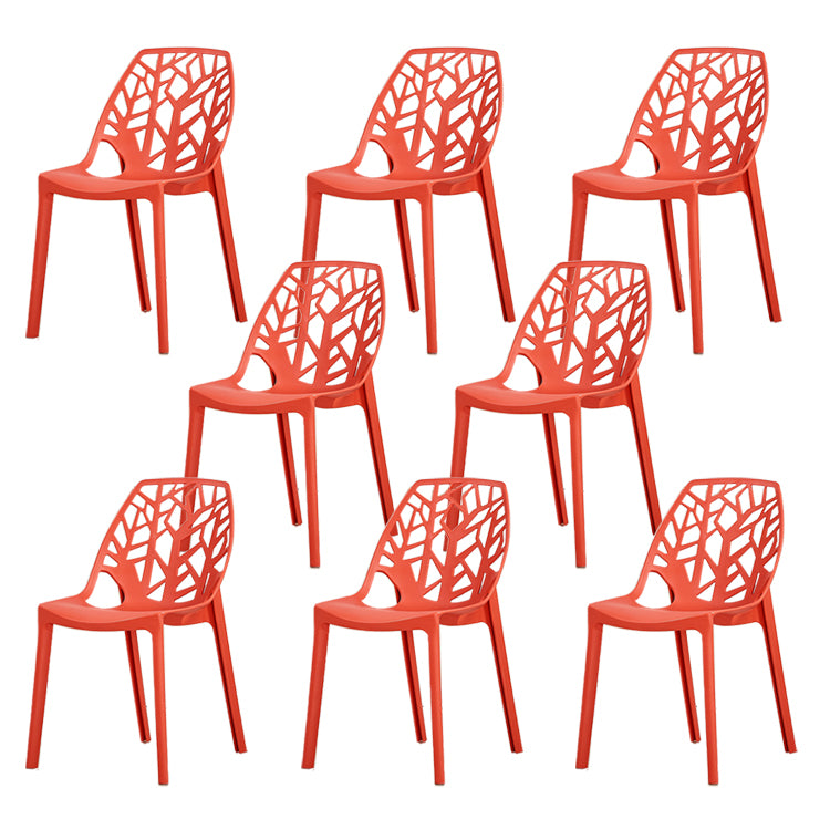 Glam Indoor-Outdoor Dining Side Chair Plastic Stackable Side Chair