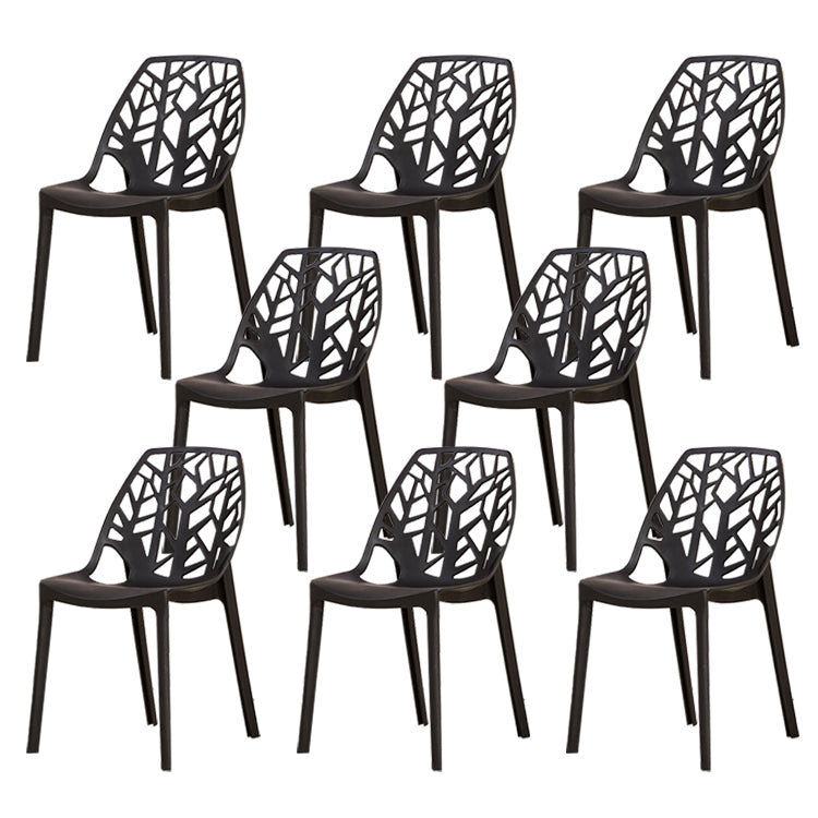 Glam Indoor-Outdoor Dining Side Chair Plastic Stackable Side Chair