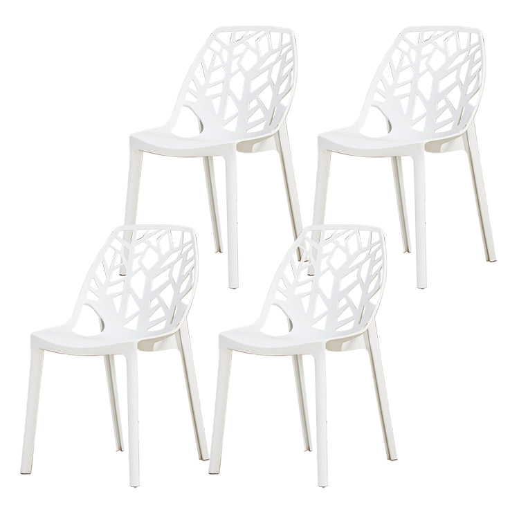 Glam Indoor-Outdoor Dining Side Chair Plastic Stackable Side Chair