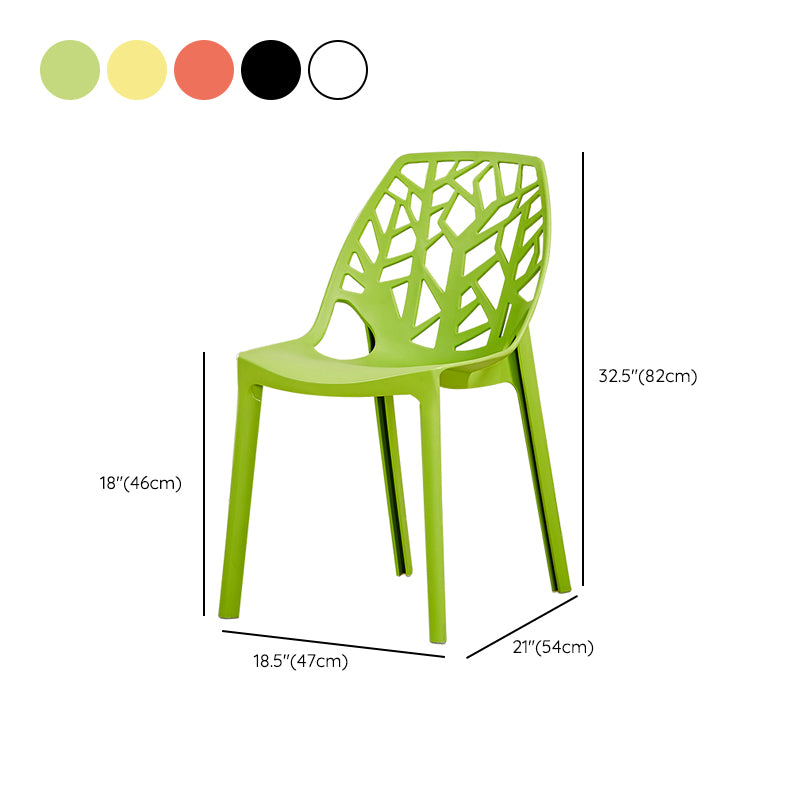 Glam Indoor-Outdoor Dining Side Chair Plastic Stackable Side Chair