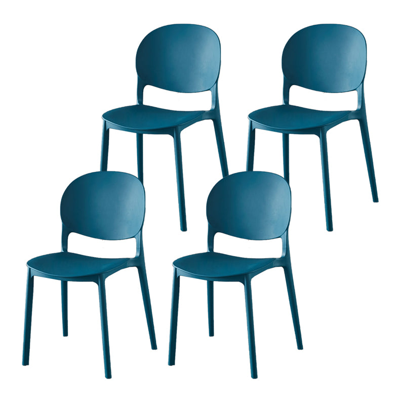Plastic Open Back Dining Chair Indoor-Outdoor Stackable Side Chair