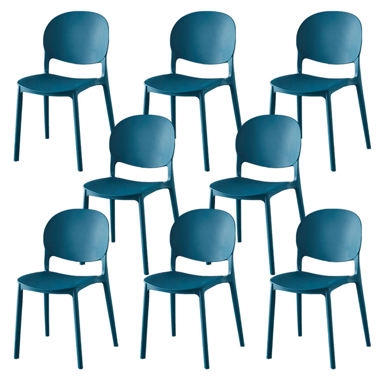 Plastic Open Back Dining Chair Indoor-Outdoor Stackable Side Chair
