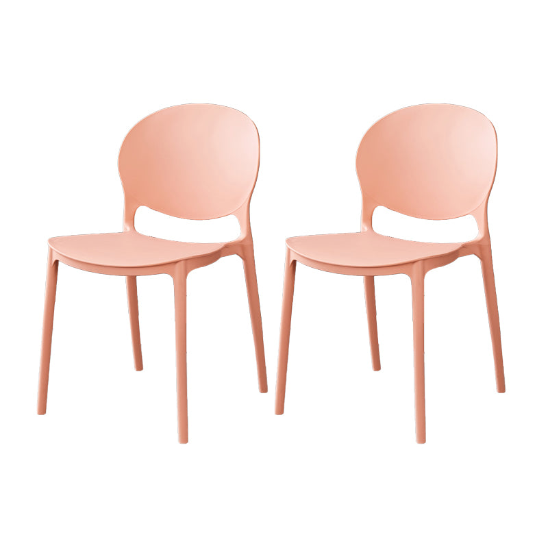 Plastic Open Back Dining Chair Indoor-Outdoor Stackable Side Chair