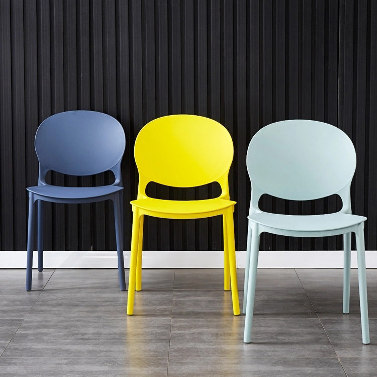 Plastic Open Back Dining Chair Indoor-Outdoor Stackable Side Chair