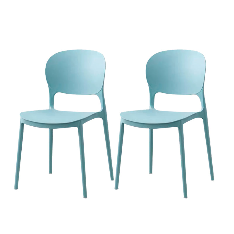 Plastic Open Back Dining Chair Indoor-Outdoor Stackable Side Chair
