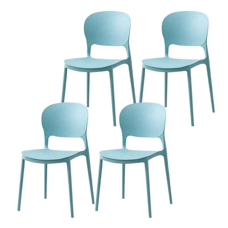 Plastic Open Back Dining Chair Indoor-Outdoor Stackable Side Chair