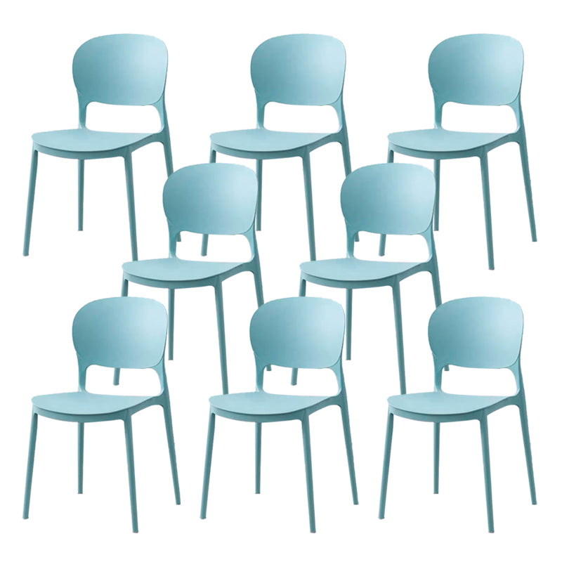 Plastic Open Back Dining Chair Indoor-Outdoor Stackable Side Chair