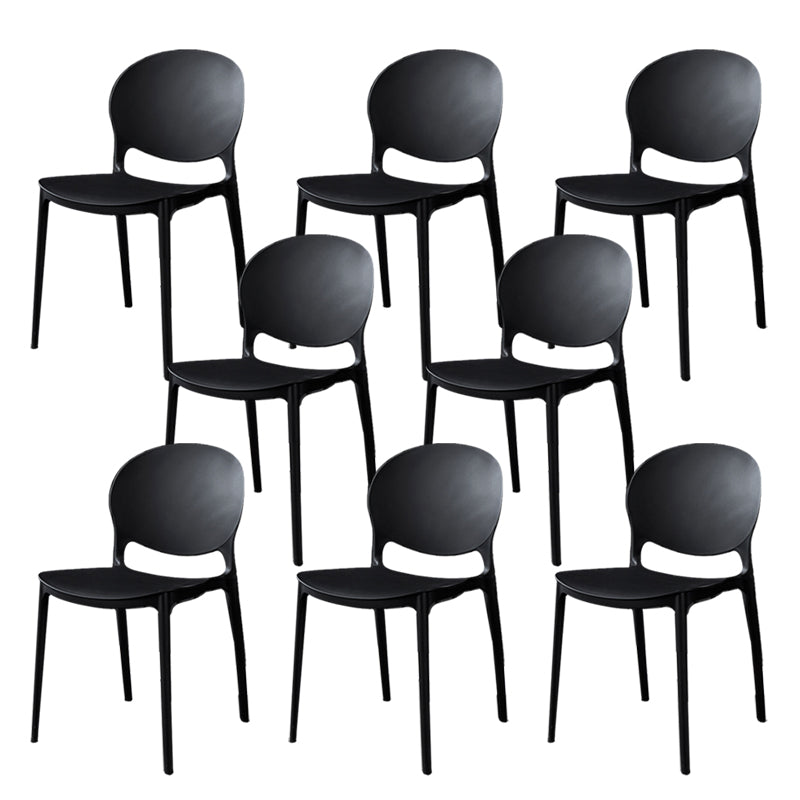 Plastic Open Back Dining Chair Indoor-Outdoor Stackable Side Chair