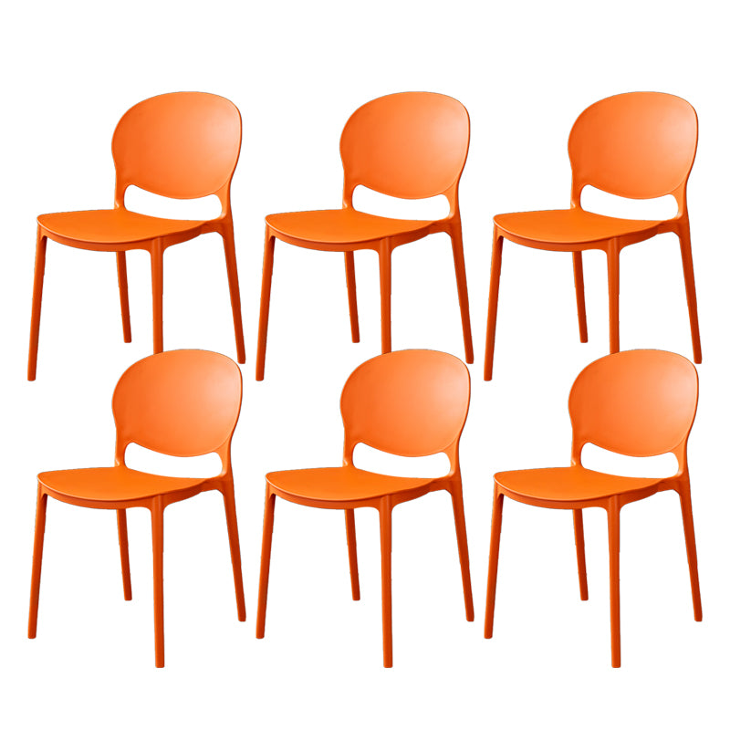 Plastic Open Back Dining Chair Indoor-Outdoor Stackable Side Chair