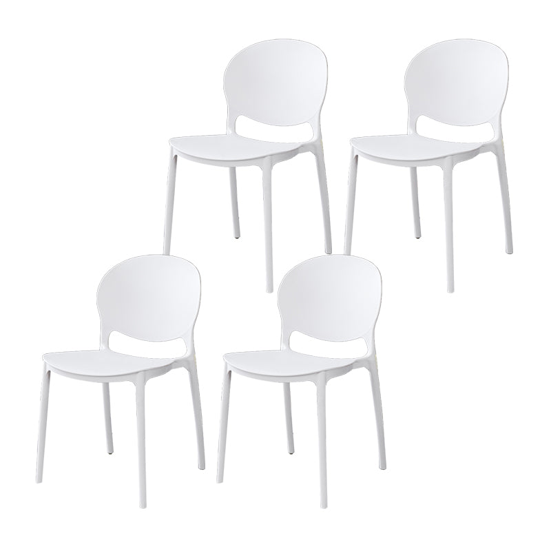 Plastic Open Back Dining Chair Indoor-Outdoor Stackable Side Chair