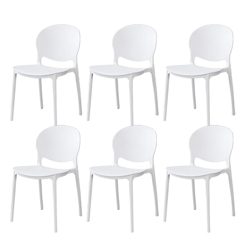 Plastic Open Back Dining Chair Indoor-Outdoor Stackable Side Chair