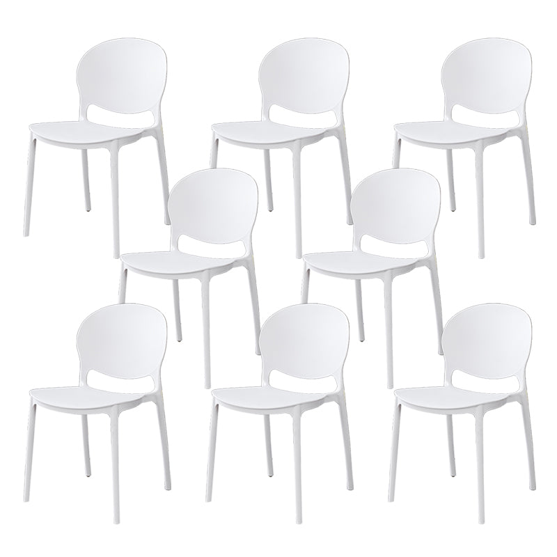 Plastic Open Back Dining Chair Indoor-Outdoor Stackable Side Chair