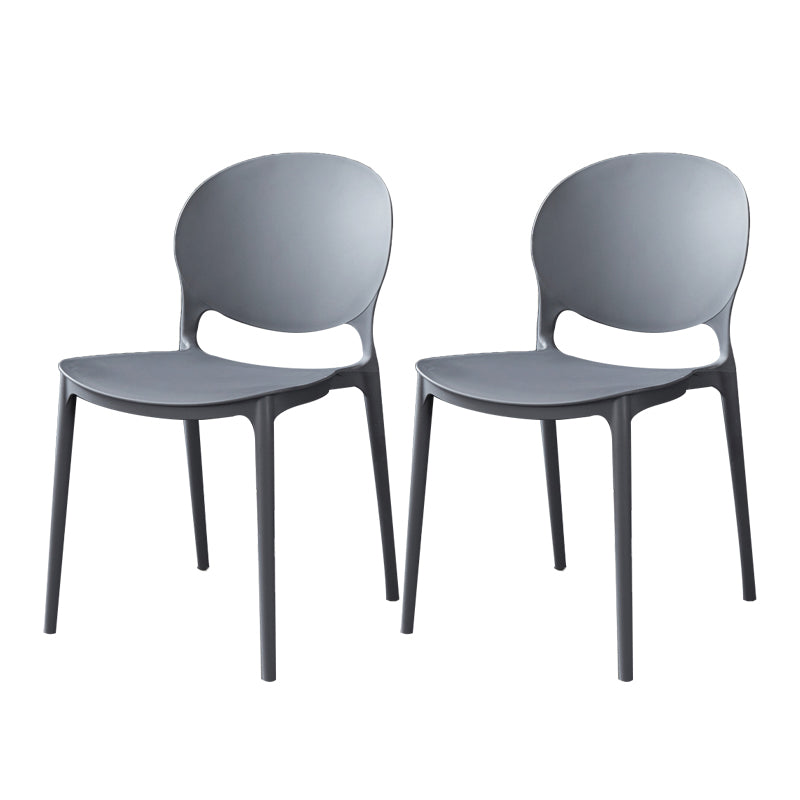 Plastic Open Back Dining Chair Indoor-Outdoor Stackable Side Chair