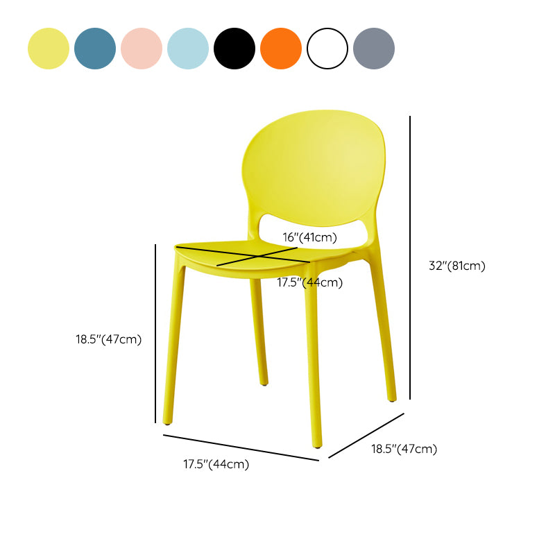 Plastic Open Back Dining Chair Indoor-Outdoor Stackable Side Chair
