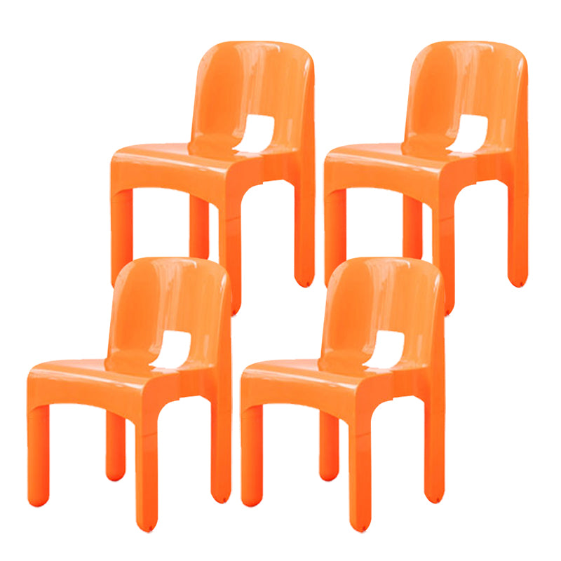 Plastic Open Back Dining Chair Stackable Side Chair for Dining Room