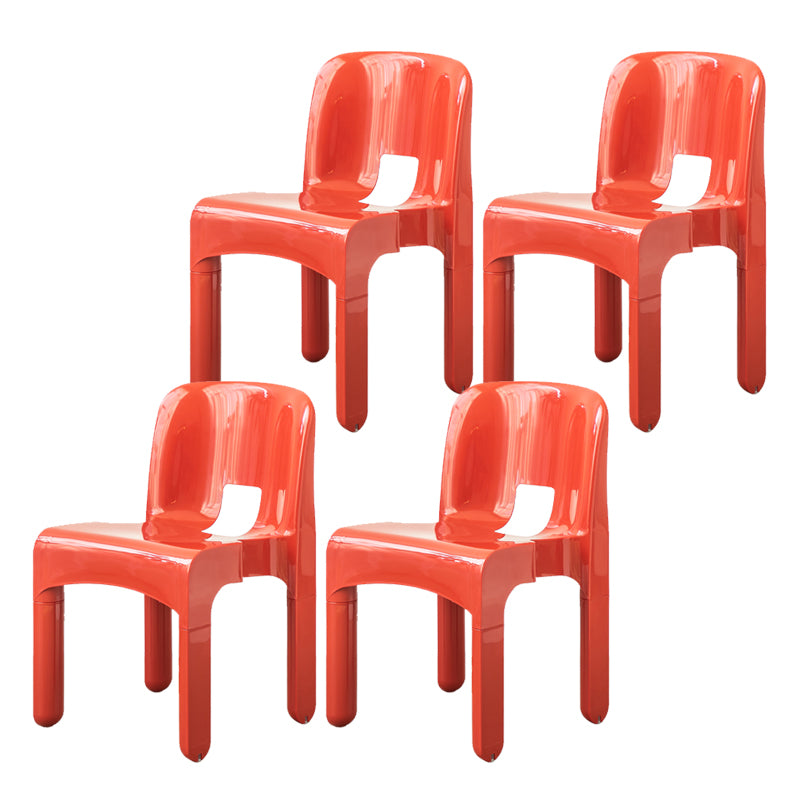 Plastic Open Back Dining Chair Stackable Side Chair for Dining Room