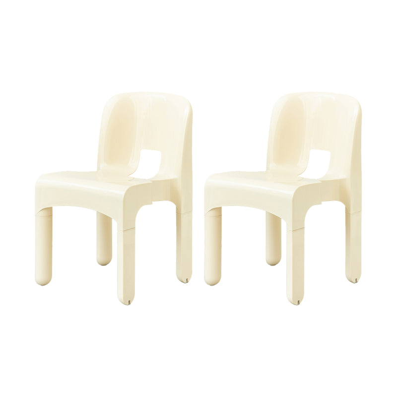 Plastic Open Back Dining Chair Stackable Side Chair for Dining Room