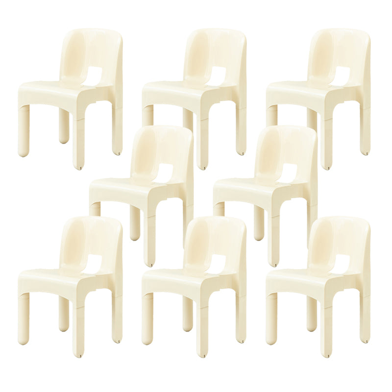 Plastic Open Back Dining Chair Stackable Side Chair for Dining Room