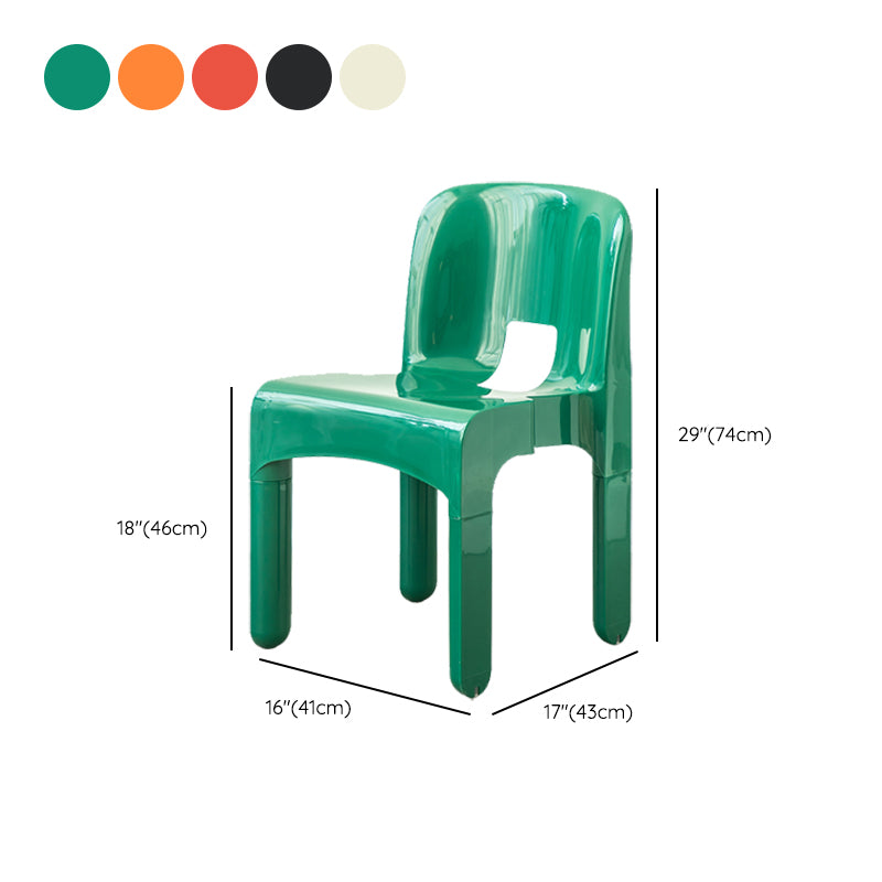 Plastic Open Back Dining Chair Stackable Side Chair for Dining Room
