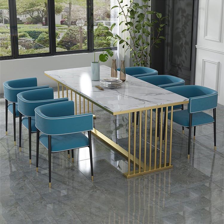 Glam Upholstered Dining Arm Chair Open Back Arm Chair for Dining Room