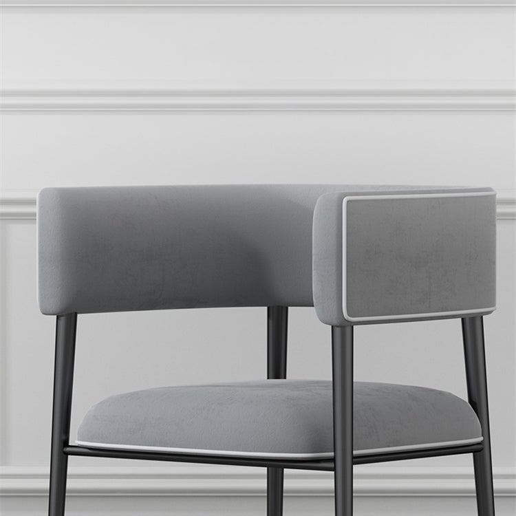 Glam Upholstered Dining Arm Chair Open Back Arm Chair for Dining Room