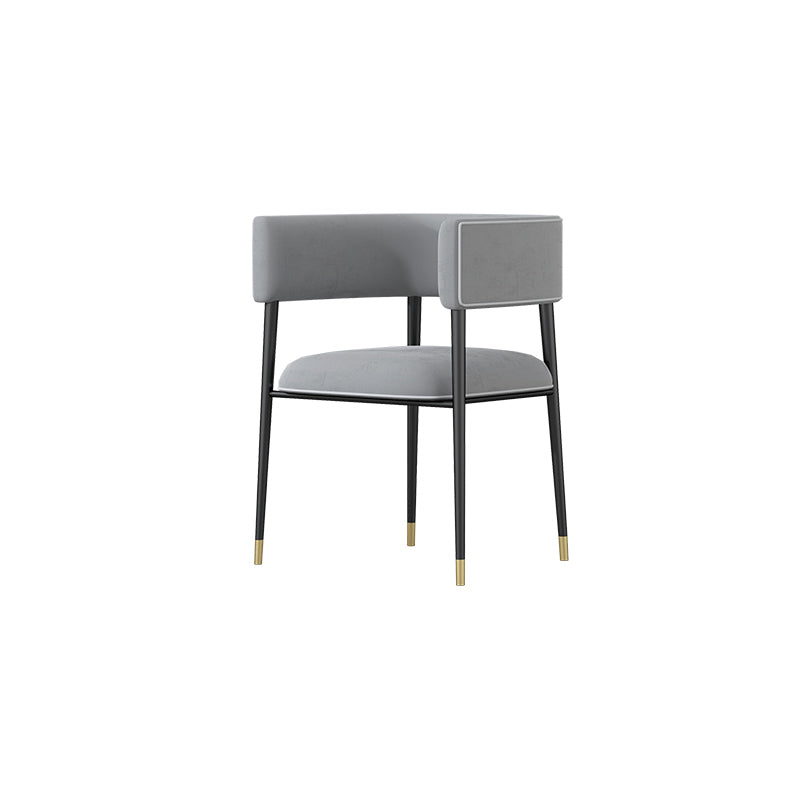 Glam Upholstered Dining Arm Chair Open Back Arm Chair for Dining Room