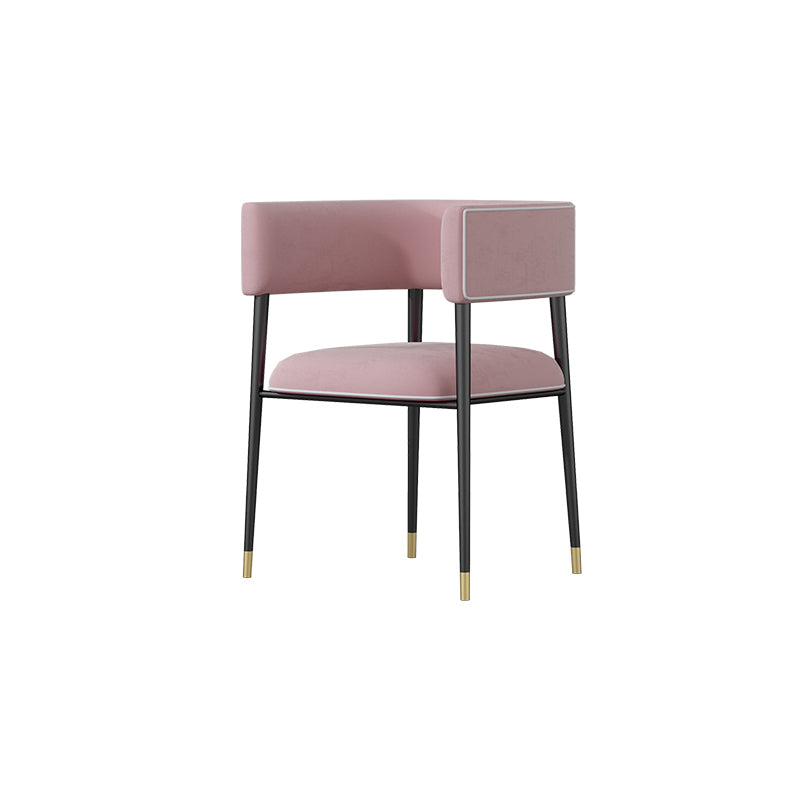 Glam Upholstered Dining Arm Chair Open Back Arm Chair for Dining Room