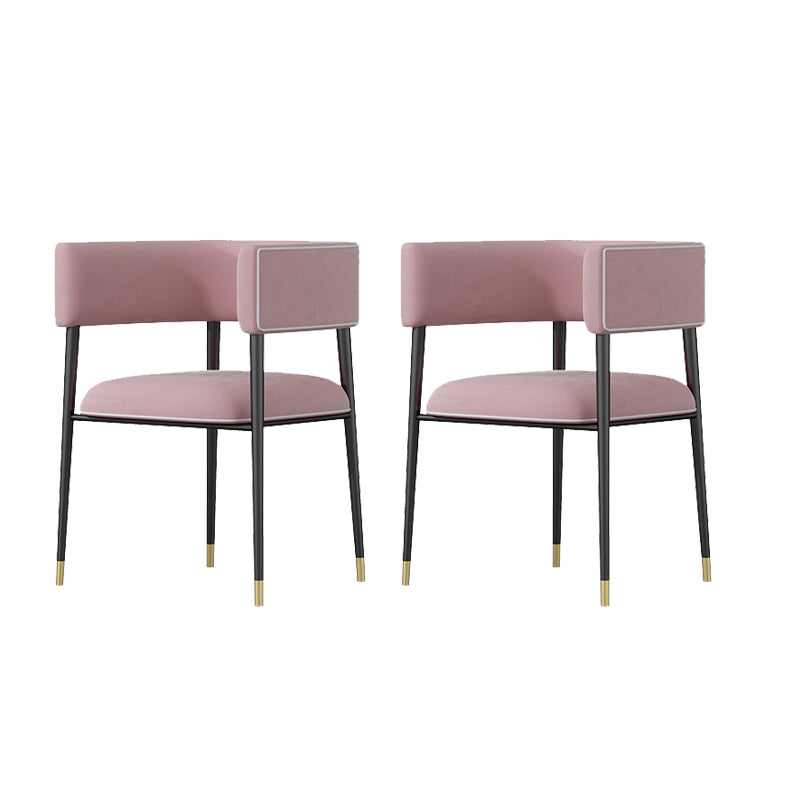 Glam Upholstered Dining Arm Chair Open Back Arm Chair for Dining Room