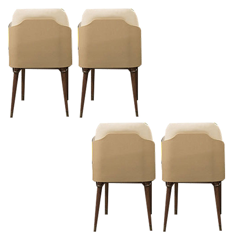 Glam Style Kitchen Dining Chairs Upholstered Side Chairs with Wood Legs