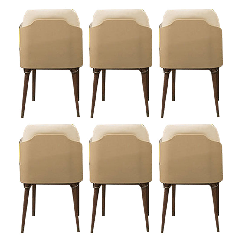 Glam Style Kitchen Dining Chairs Upholstered Side Chairs with Wood Legs