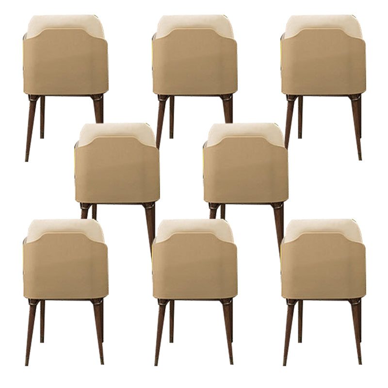 Glam Style Kitchen Dining Chairs Upholstered Side Chairs with Wood Legs