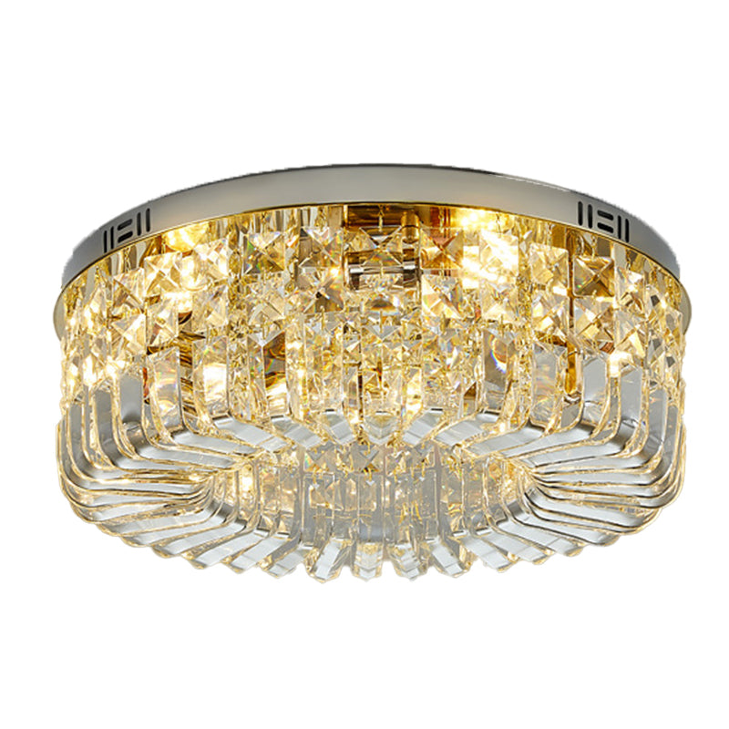 Modernism Flush Mount Lamp Round Ceiling Lighting with Crystal for Bedroom