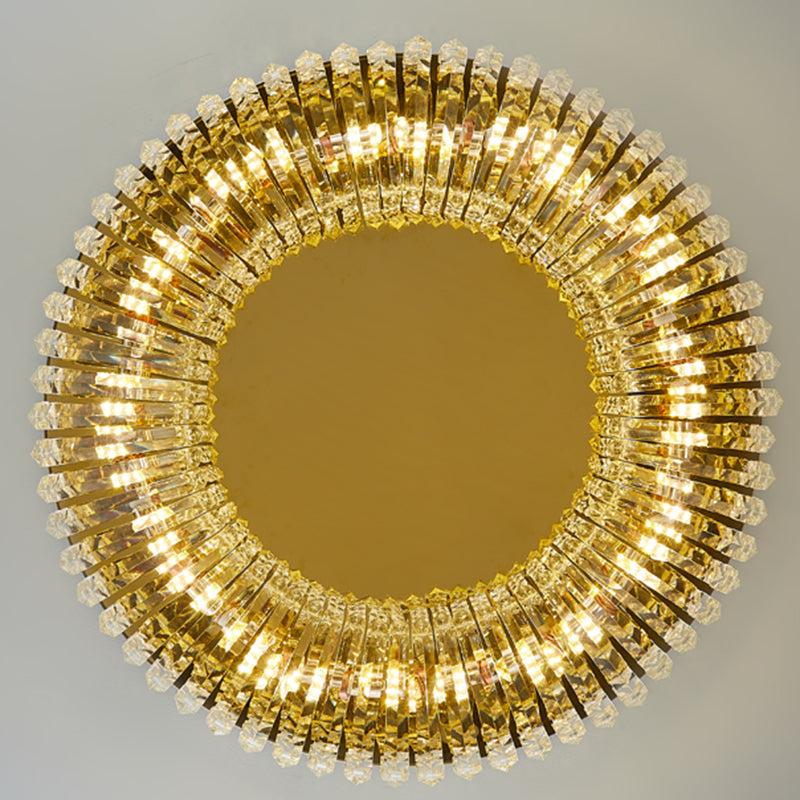 Modernism Flush Mount Lamp Round Ceiling Lighting with Crystal for Bedroom