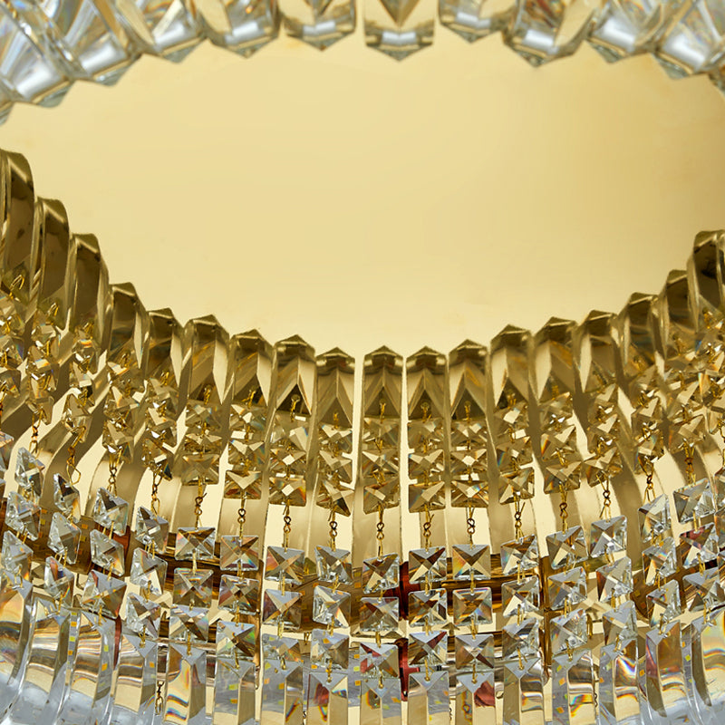 Modernism Flush Mount Lamp Round Ceiling Lighting with Crystal for Bedroom