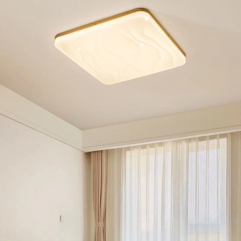 Contemporary Flush Light Wooden LED Ceiling Lighting for Bedroom