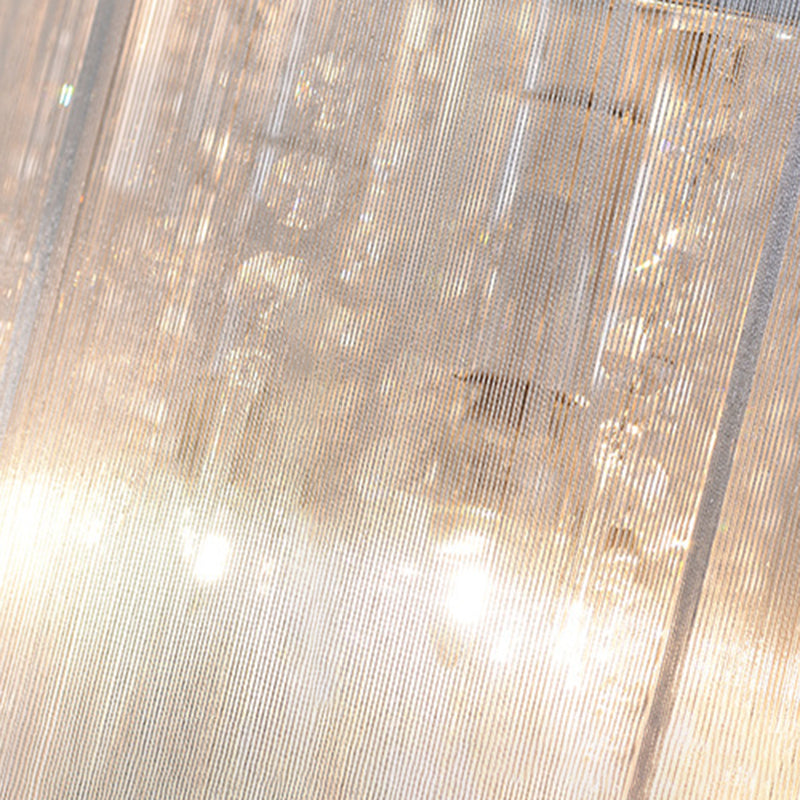 Contemporary Ceiling Lamp Fabric Shade Flush Mount Light Fixture