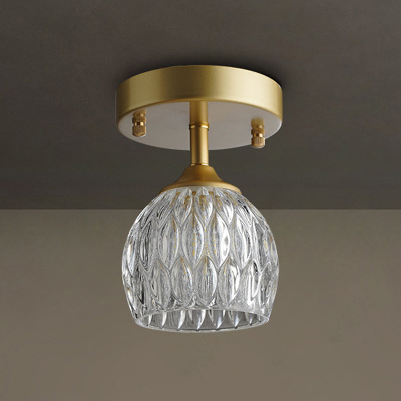 Contemporary Ceiling Lamp Minimalist Glass Shade Flush Mount Light Fixture