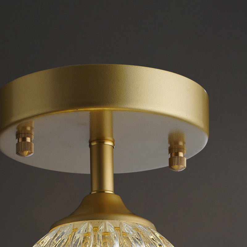Contemporary Ceiling Lamp Minimalist Glass Shade Flush Mount Light Fixture